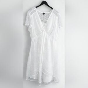 Torrid White Sheer Tunic Top